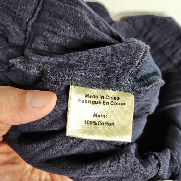 The Odells Womens Size 8 Kerala Pant‎ Crest Navy Blue High Tie Waist - Picture 8 of 9